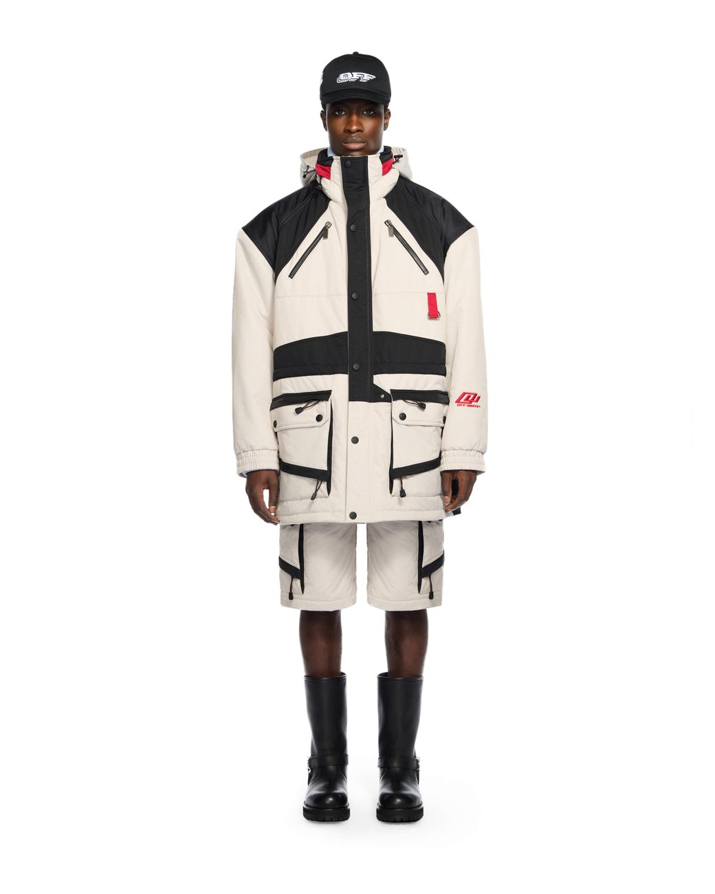 Off-White c/o Virgil Abloh White Sporty Color Block Parka for men