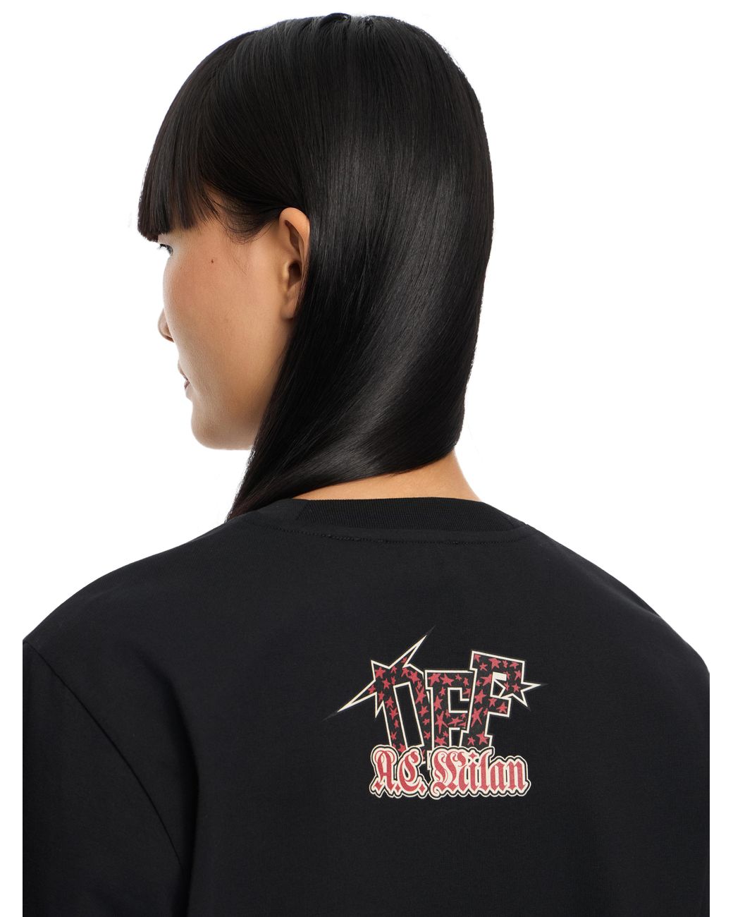 Off-White c/o Virgil Abloh Black Off- C/O Ac Milan Crop T-Shirt