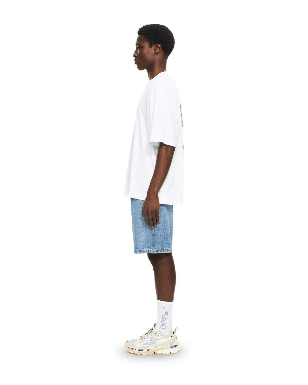 Off-White c/o Virgil Abloh Blue Half Arrow Denim Shorts for men
