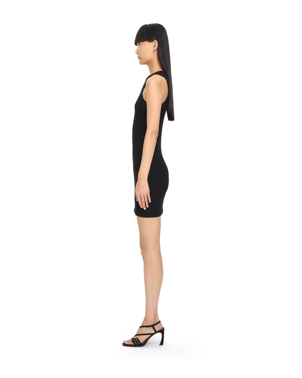 Off-White c/o Virgil Abloh Black Ow X Swarovski Ribbed Rowing Dress