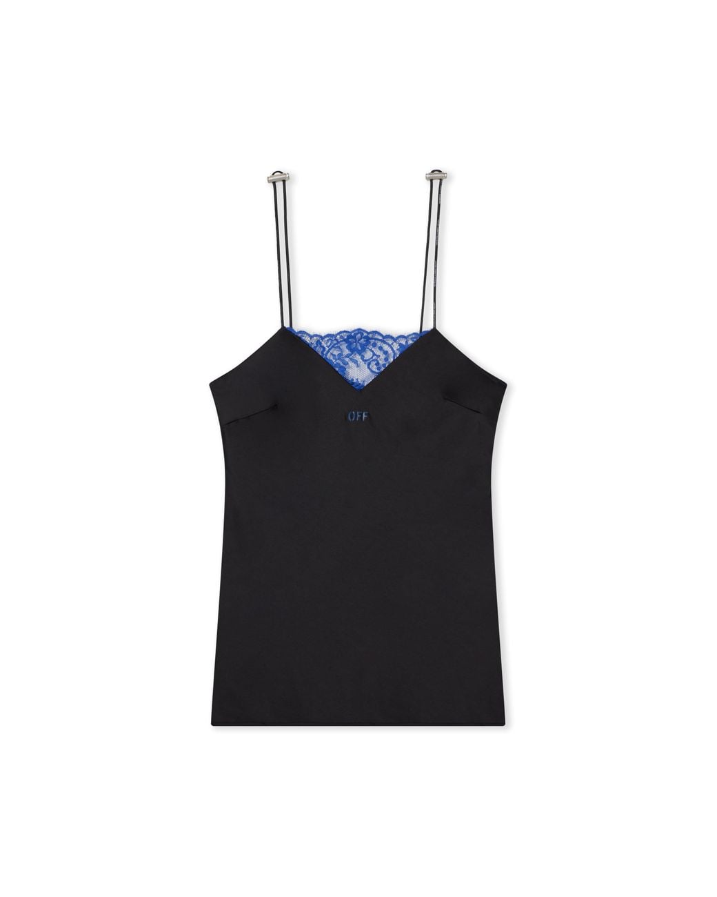 Off-White c/o Virgil Abloh Black Satin Lace Slip Camisole