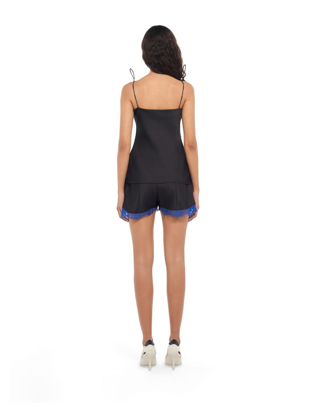Off-White c/o Virgil Abloh Black Satin Lace Slip Camisole