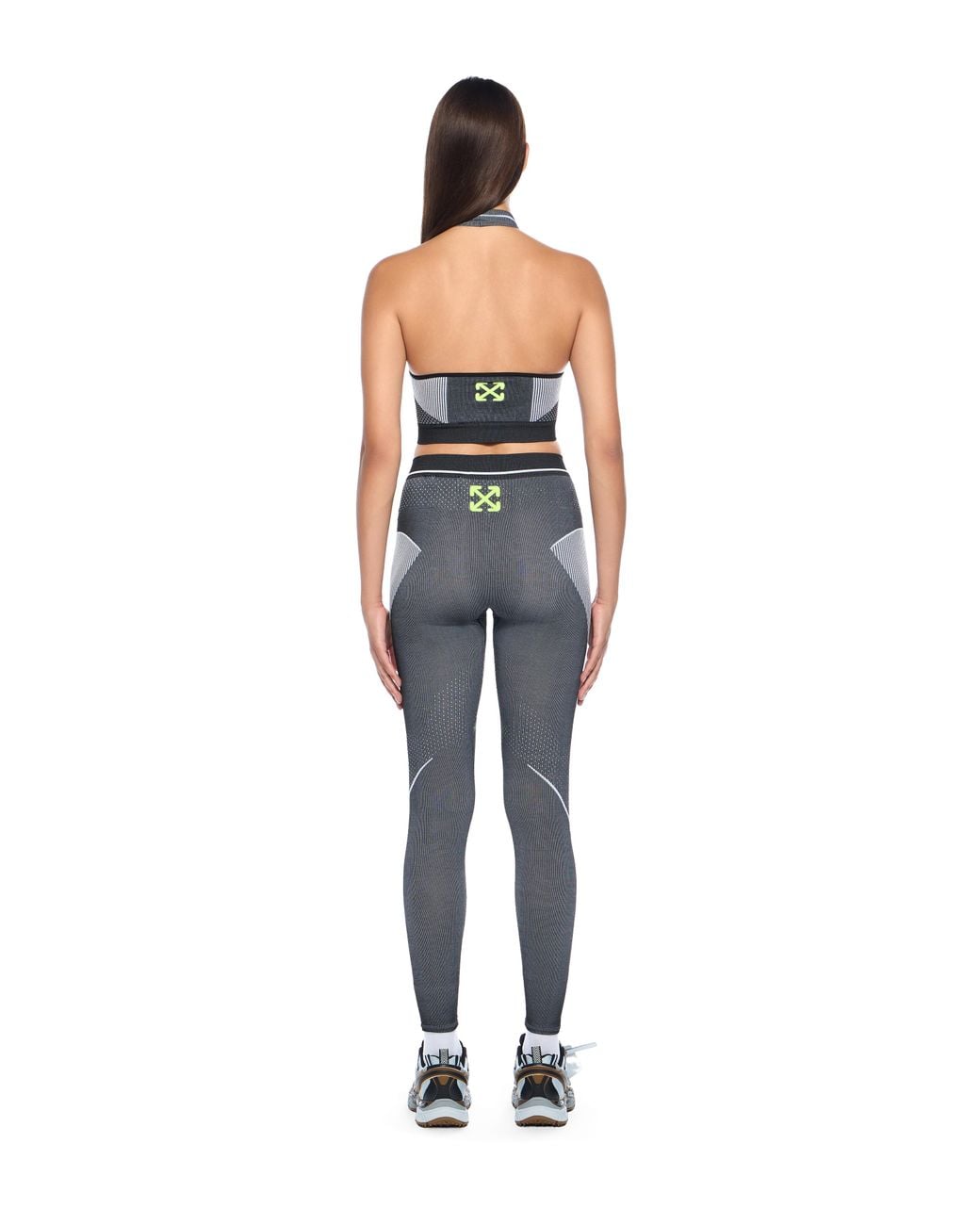 Off-White c/o Virgil Abloh Gray Race Logo Arrow Seamless Leggings