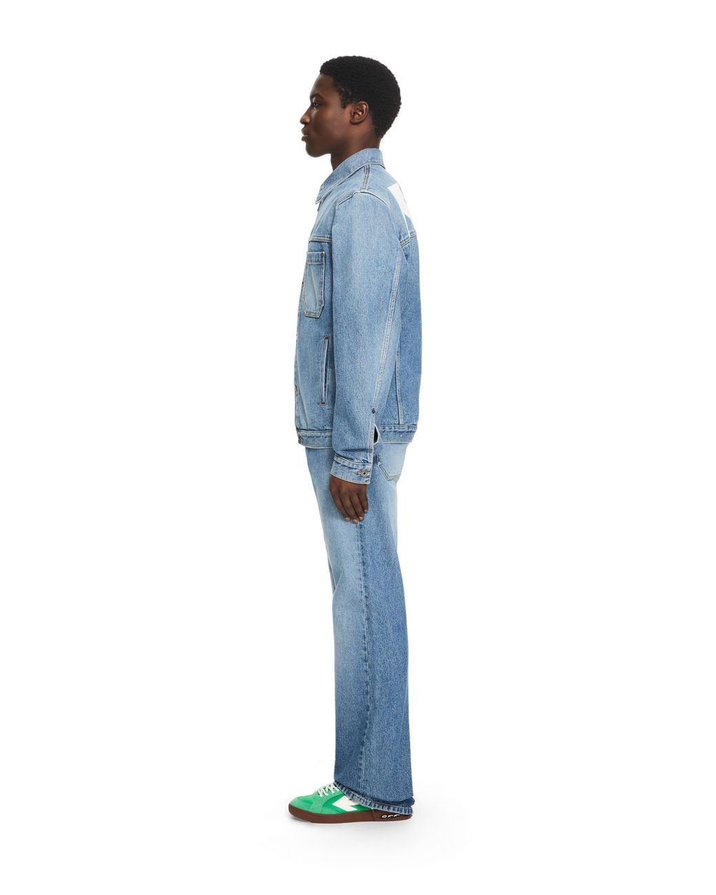 Off-White c/o Virgil Abloh Blue Half Arrow Denim Skate Jacket for men