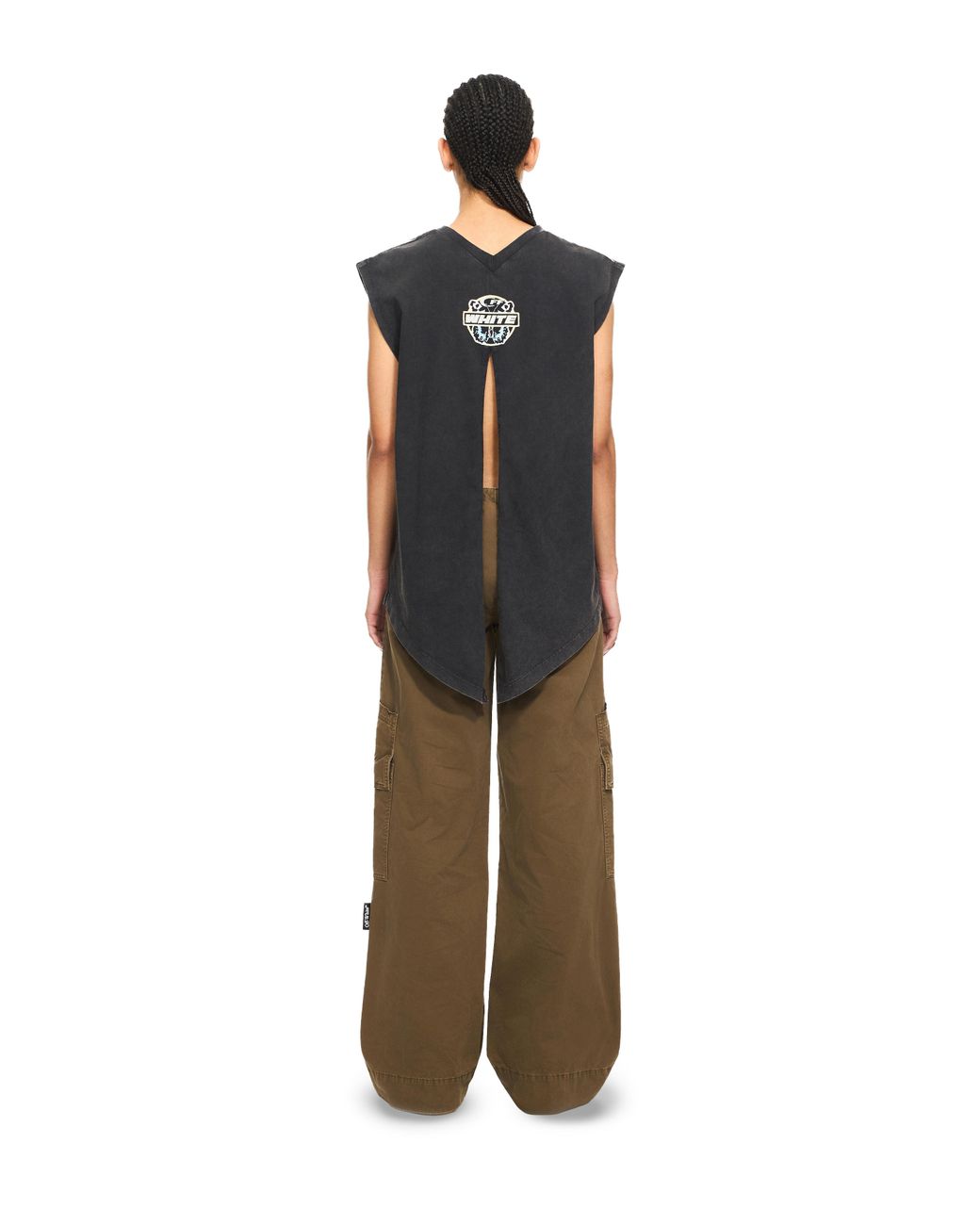 Off-White c/o Virgil Abloh Black Butterfly Patch Open Back Tank Top