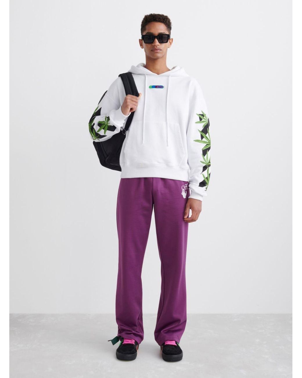 Off-White c/o Virgil Abloh Cotton Weed Arrows Over Hoodie in White 