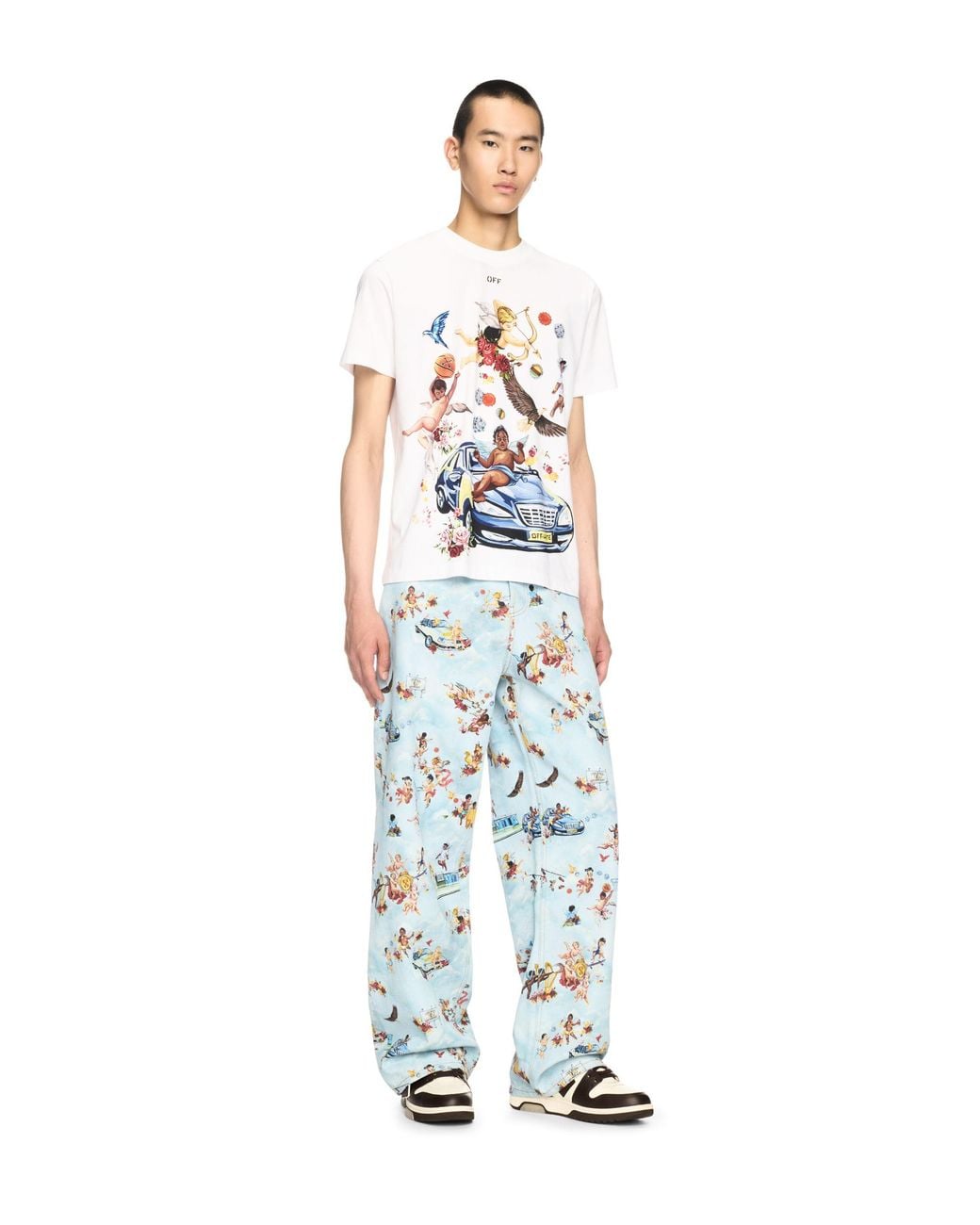 Off-White c/o Virgil Abloh White Fresco Print Straight Jeans for men