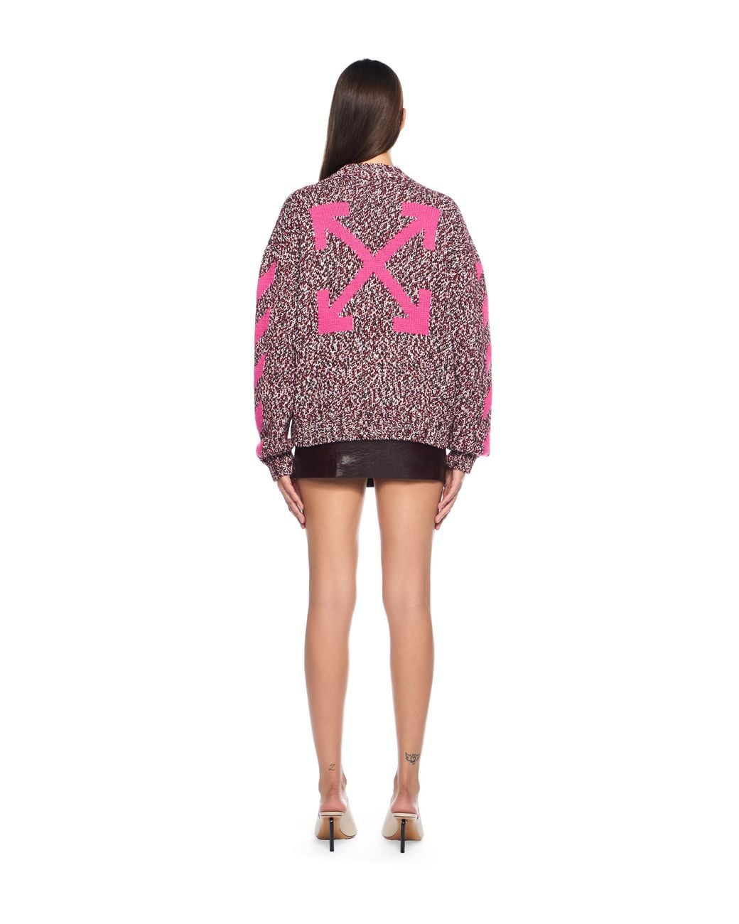 Off-White c/o Virgil Abloh Red Mouline Arrow Knit Crewneck Sweater