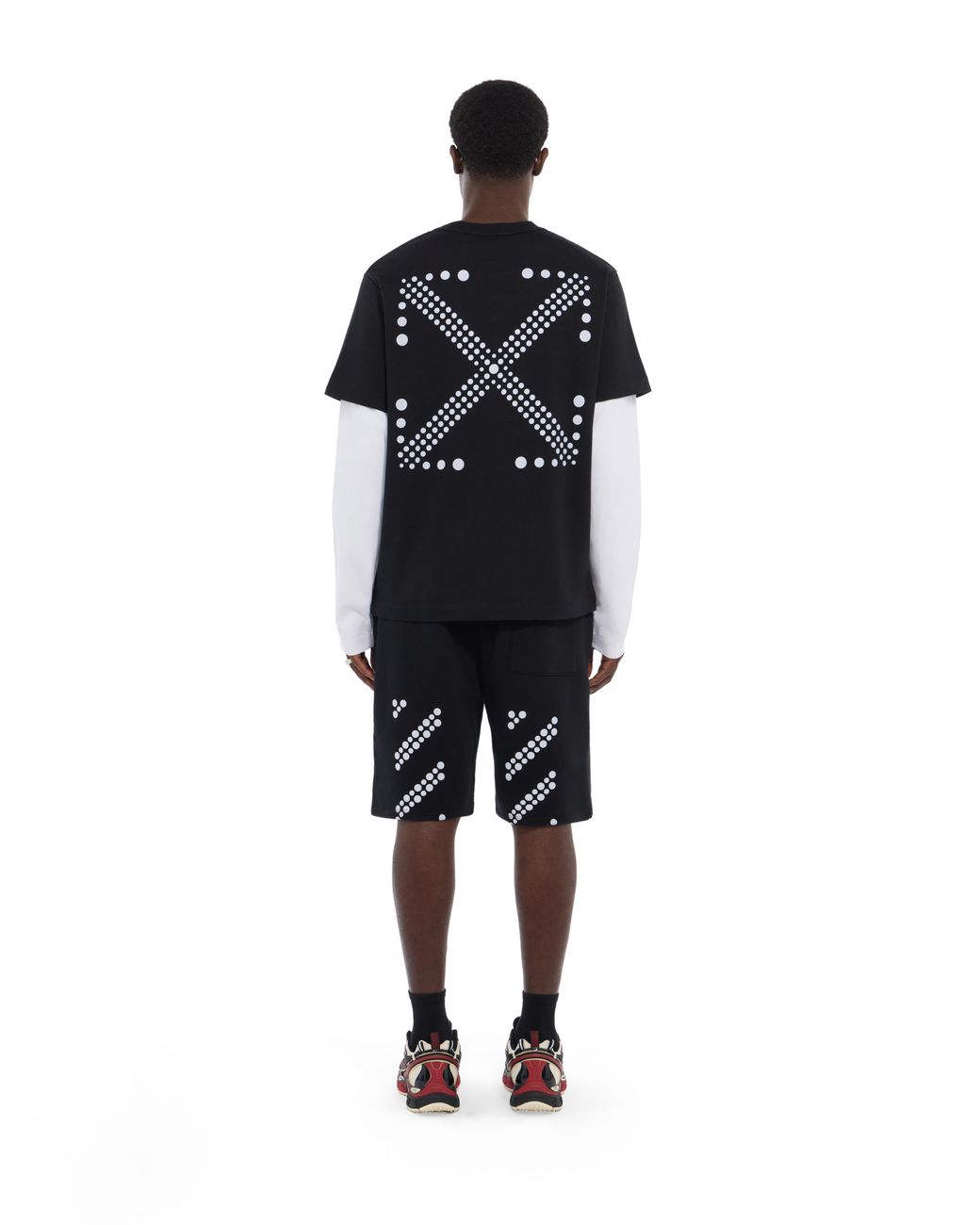 Off-White c/o Virgil Abloh Black Dotted Arrow Double Sleeve Regular Long Sleeve T-Shirt for men