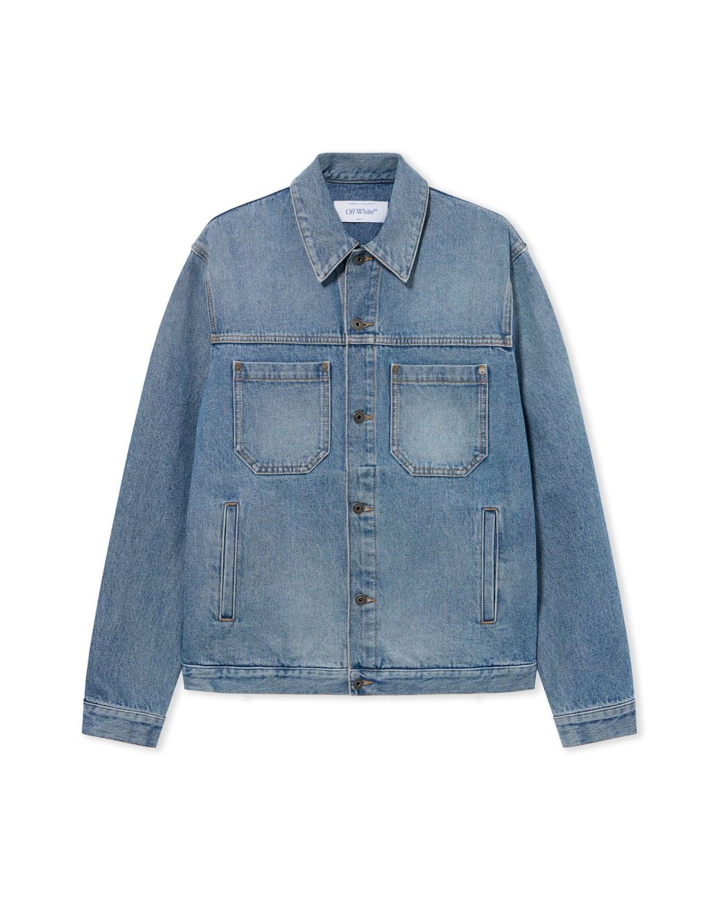 Off-White c/o Virgil Abloh Blue Half Arrow Denim Skate Jacket for men