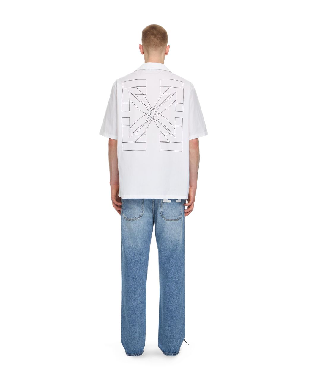 Off-White c/o Virgil Abloh White Outline Double Arrow Bowling Shirt for men