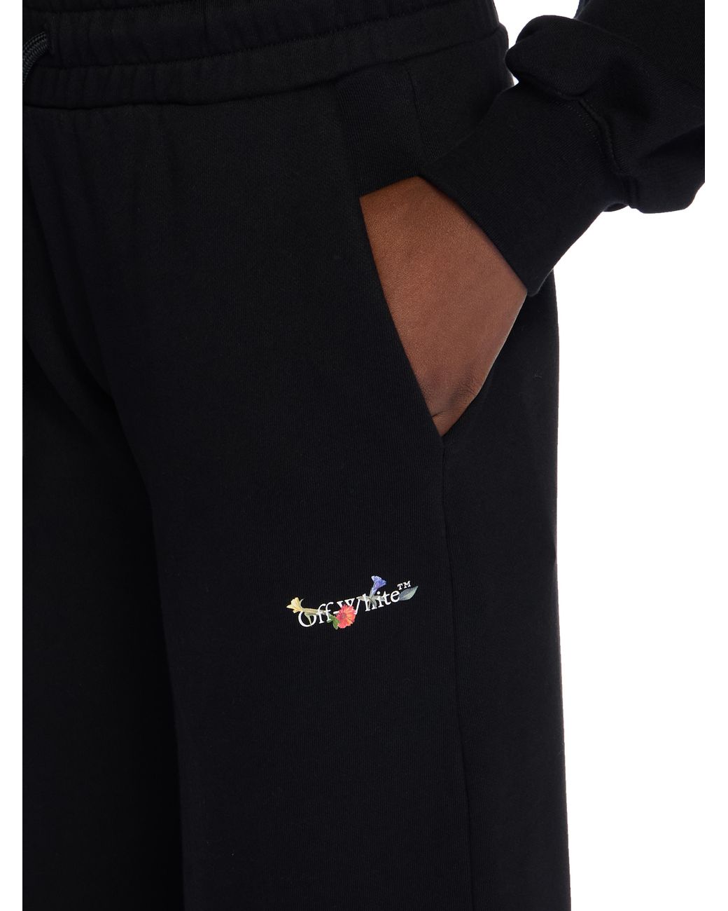 Off-White c/o Virgil Abloh Black Bookish Flowers Regular Sweatpants