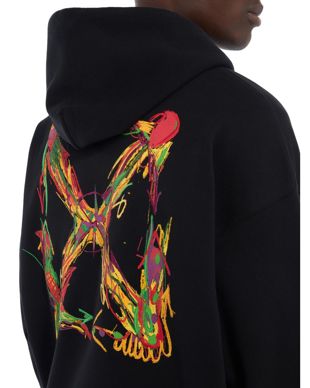 Off-White c/o Virgil Abloh Black Miles Davis Arrow Trumpet Skate Hoodie for men