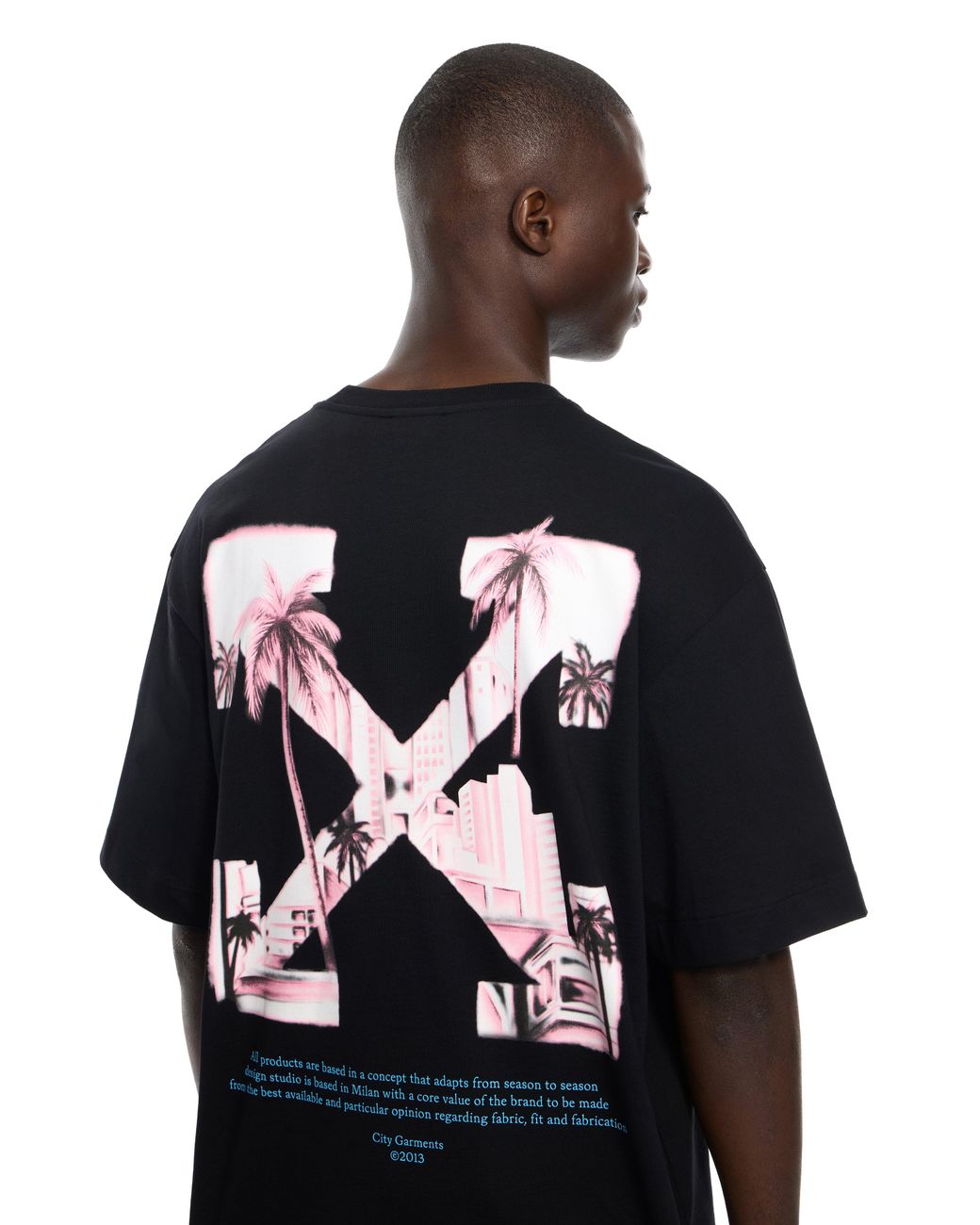 Off-White c/o Virgil Abloh Black Miami City Garments Skate T-Shirt for men