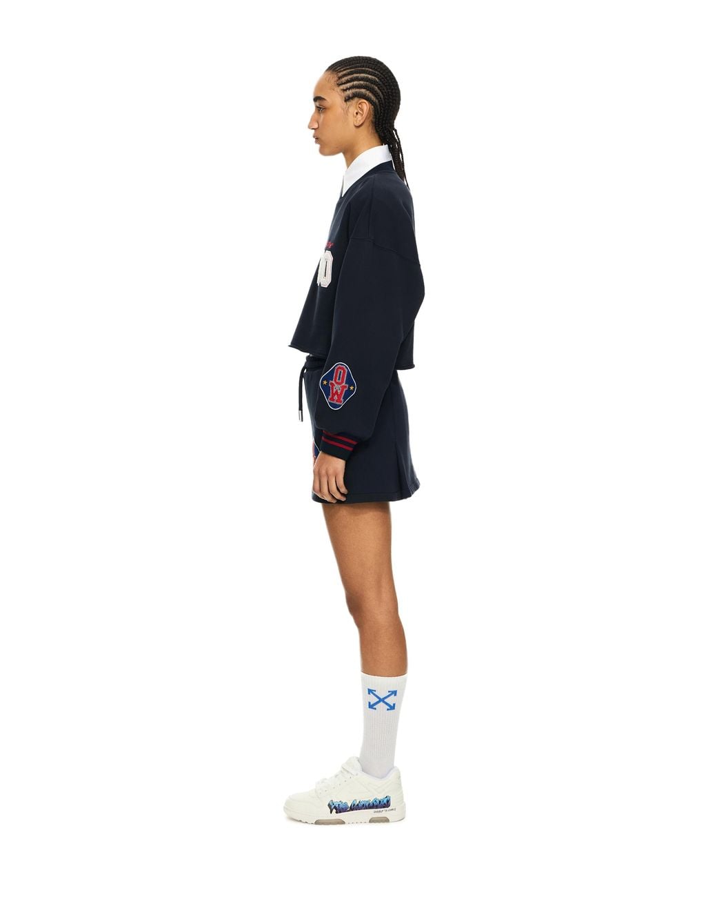 Off-White c/o Virgil Abloh Blue Royal Patch Crop Sweatshirt