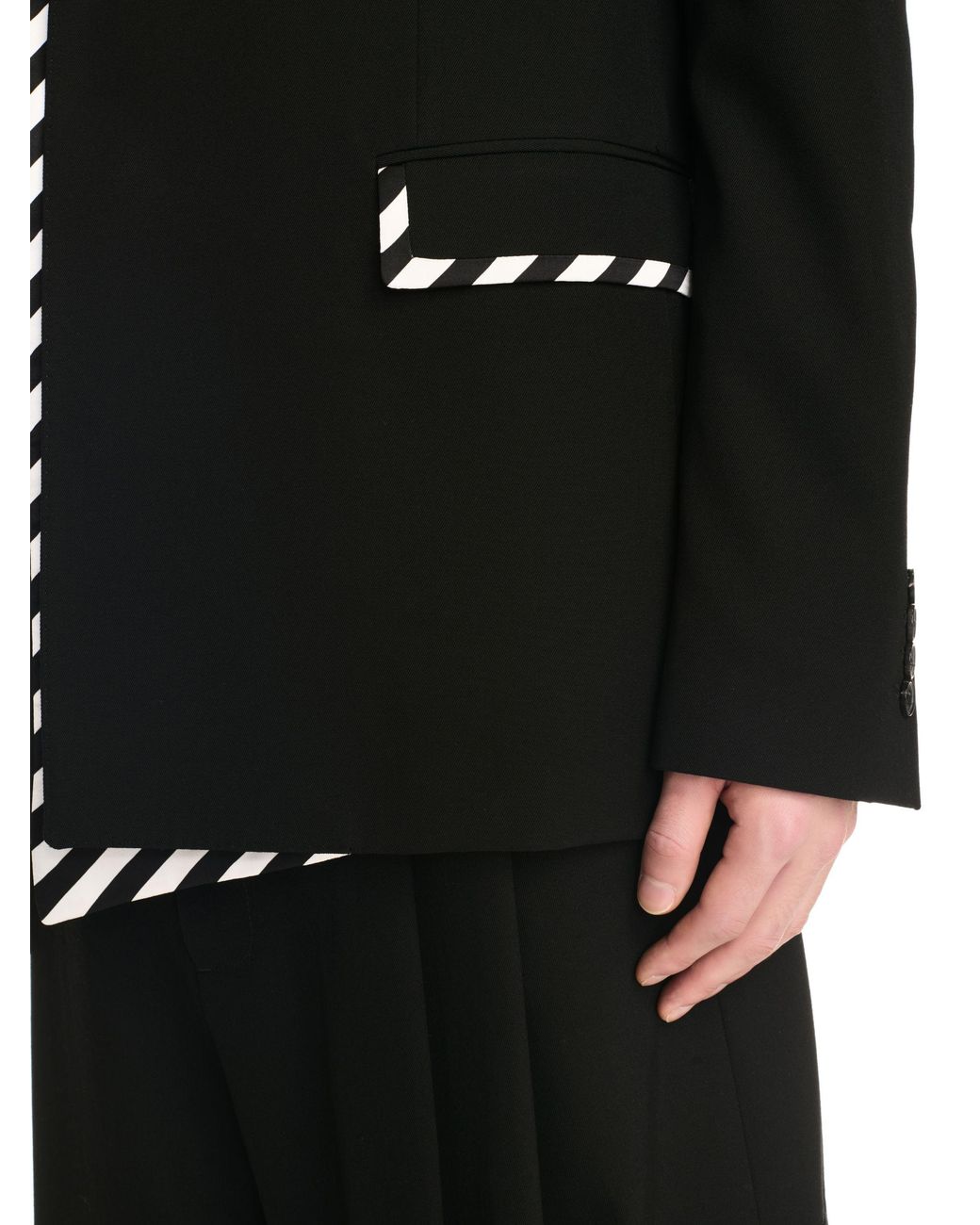 Off-White c/o Virgil Abloh Black Origami Wool Db Jkt for men