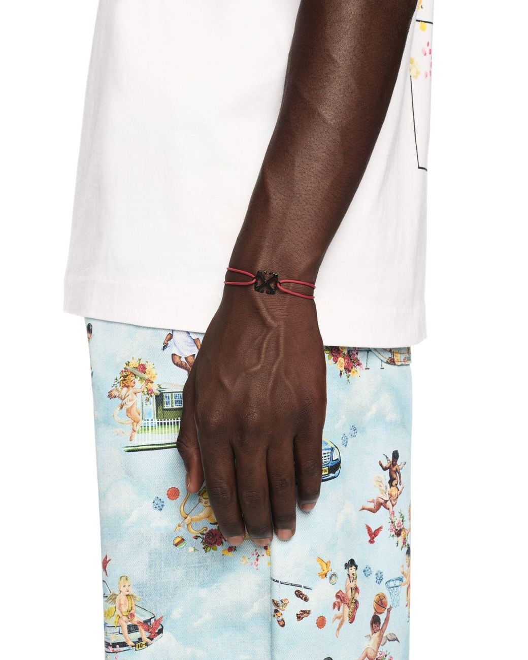 Off-White c/o Virgil Abloh Red Enamel Rubber Bracelet for men