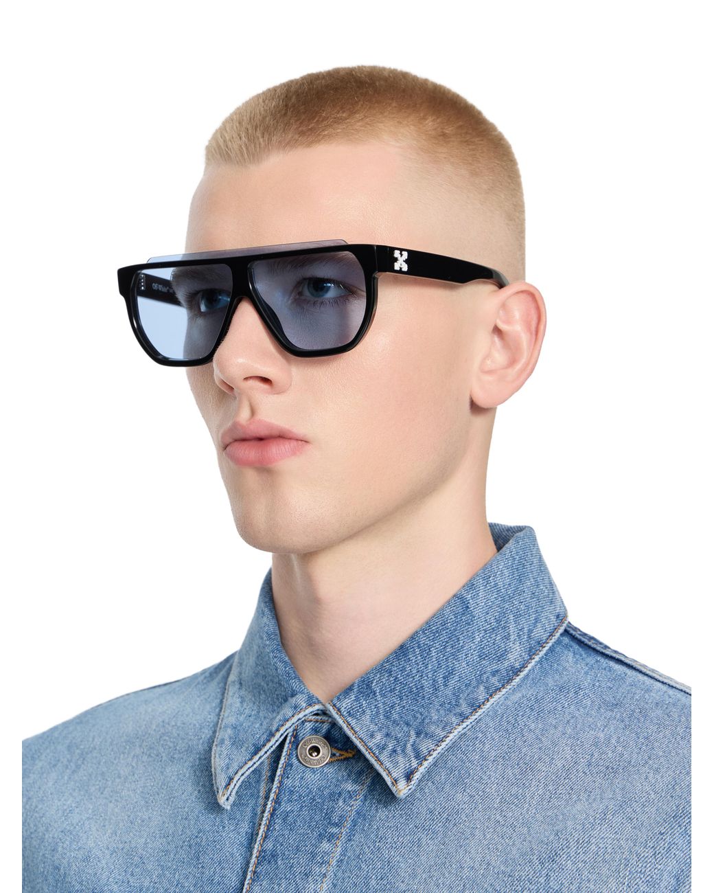 Off-White c/o Virgil Abloh Blue Earth Light Lens Sunglasses
