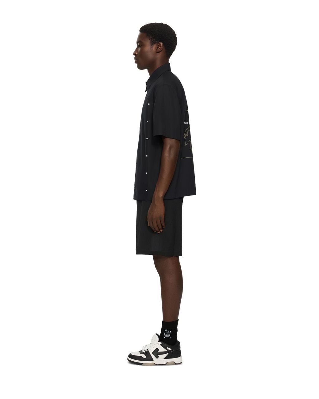 Off-White c/o Virgil Abloh Black Chakra Arrow Poplin Slim Bowling Shirt for men