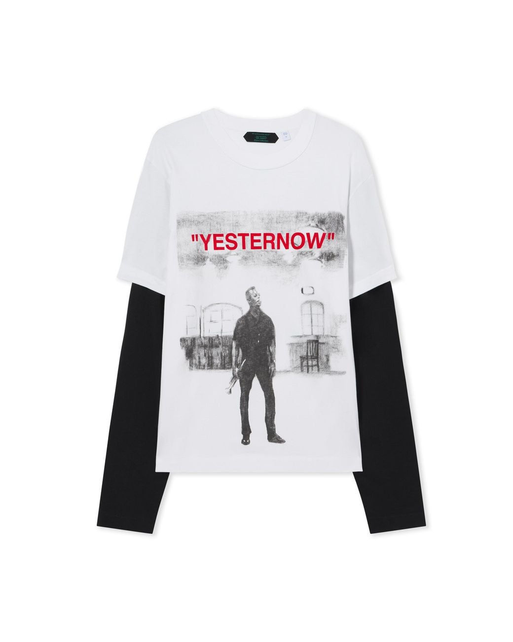 Off-White c/o Virgil Abloh White Miles Davis Yesternow Double Sleeve Regular Long Sleeve T-Shirt for men
