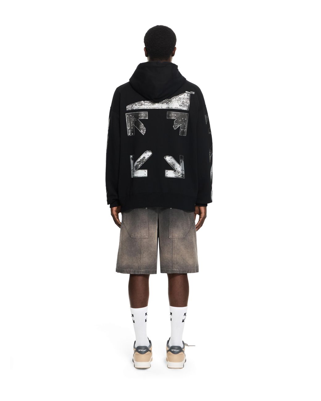 Off-White c/o Virgil Abloh Black Metal Arrow Skate Zip Hoodie for men