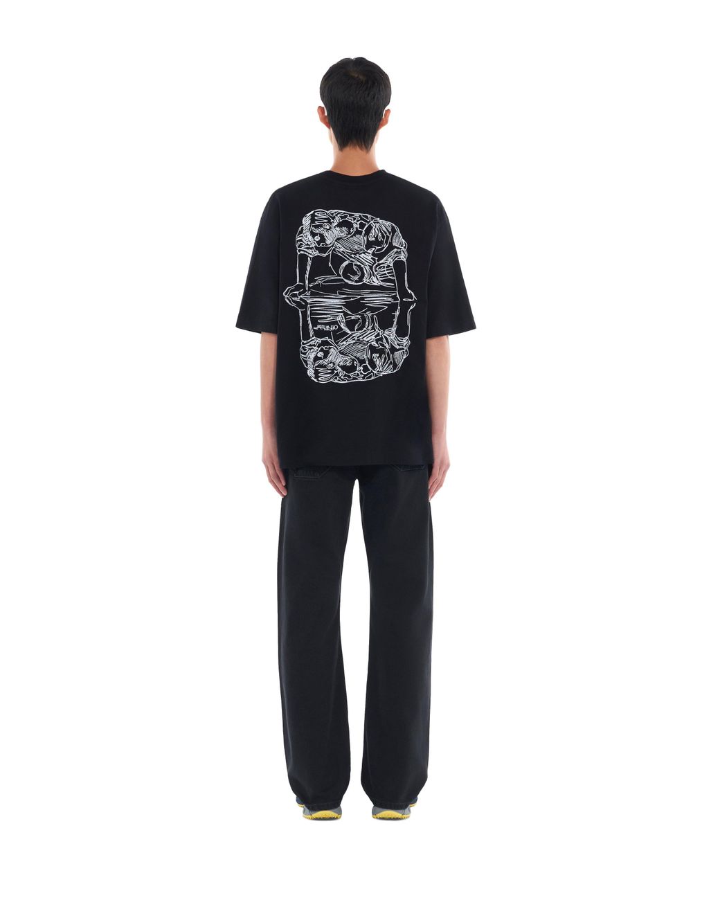 Off-White c/o Virgil Abloh Black Scribble Narciso Skate Short Sleeve T-Shirt for men