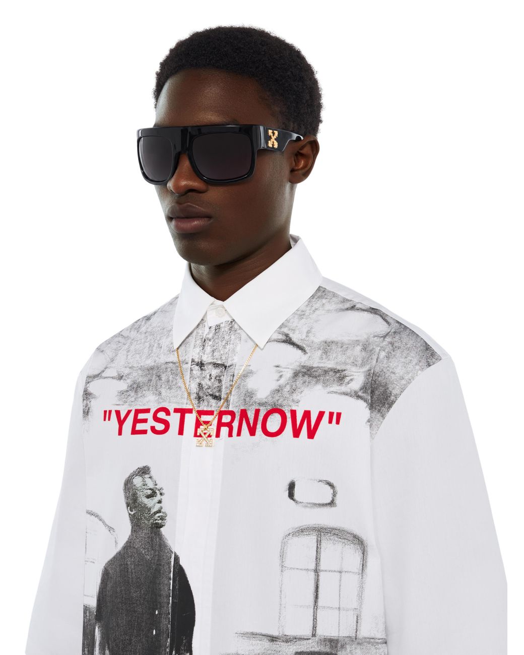 Off-White c/o Virgil Abloh White Miles Davis Yesternow Regular Short Sleeve Shirt for men