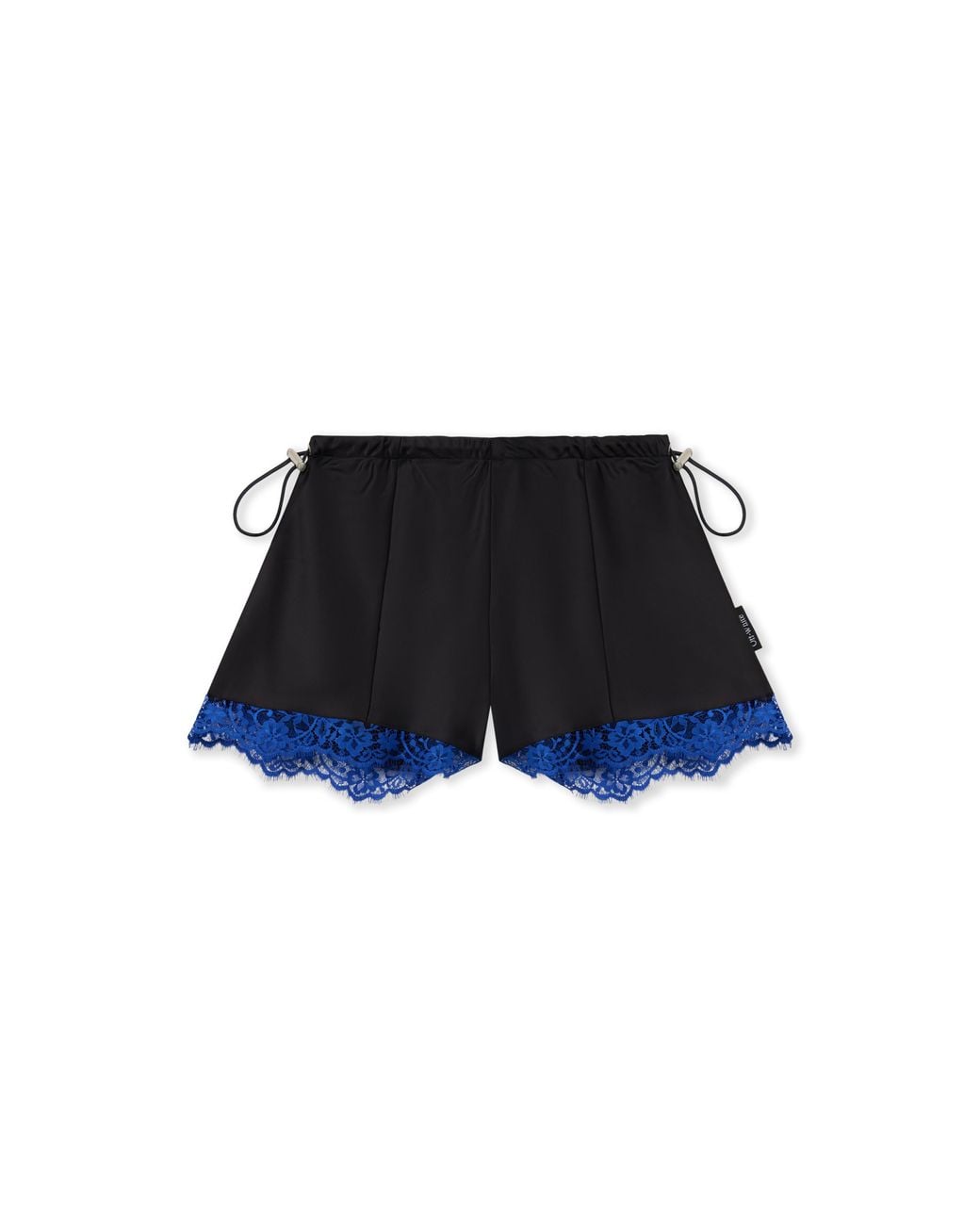 Off-White c/o Virgil Abloh Blue Satin Lace Slip Shorts