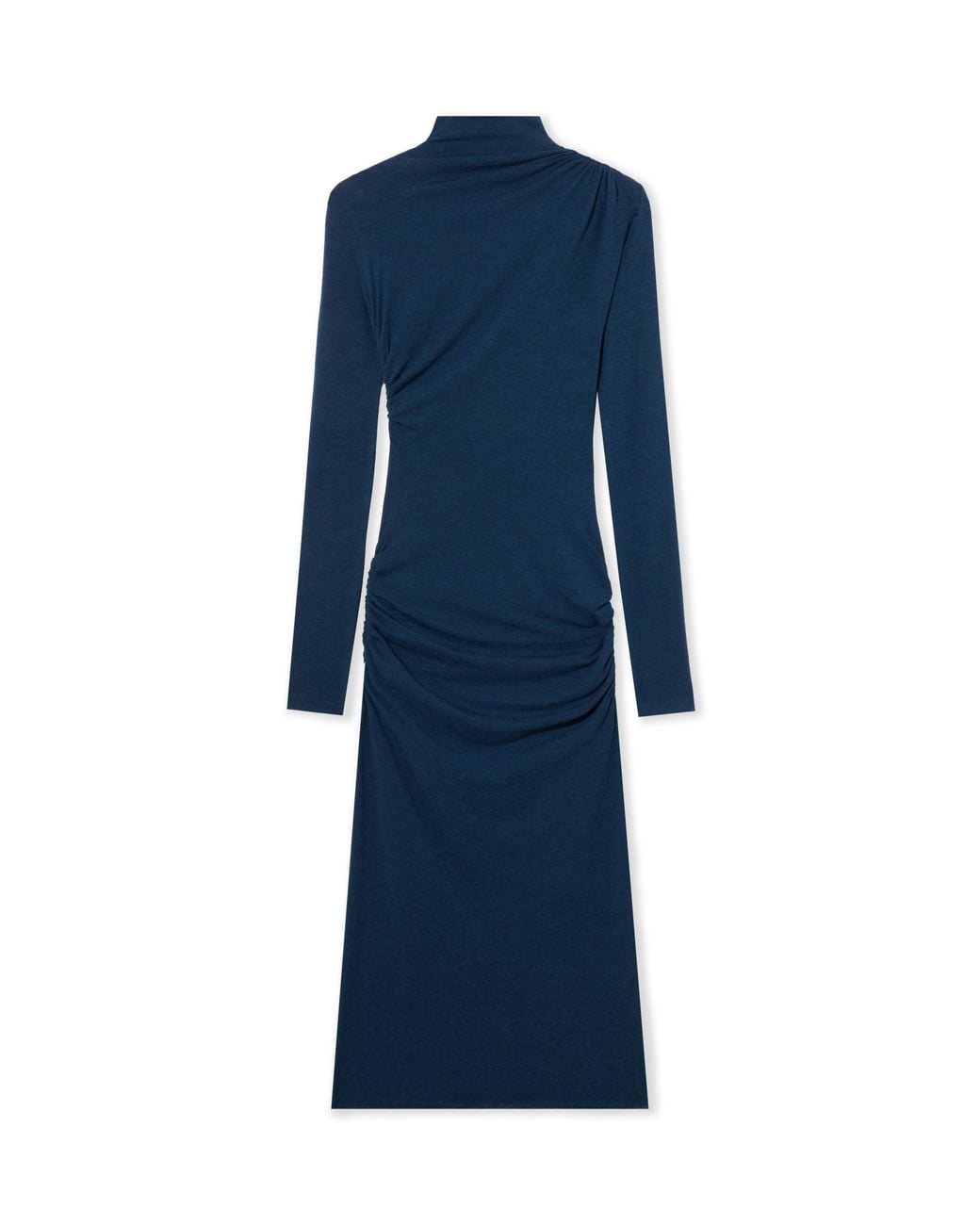 Off-White c/o Virgil Abloh Blue Draped Turtleneck Midi Dress