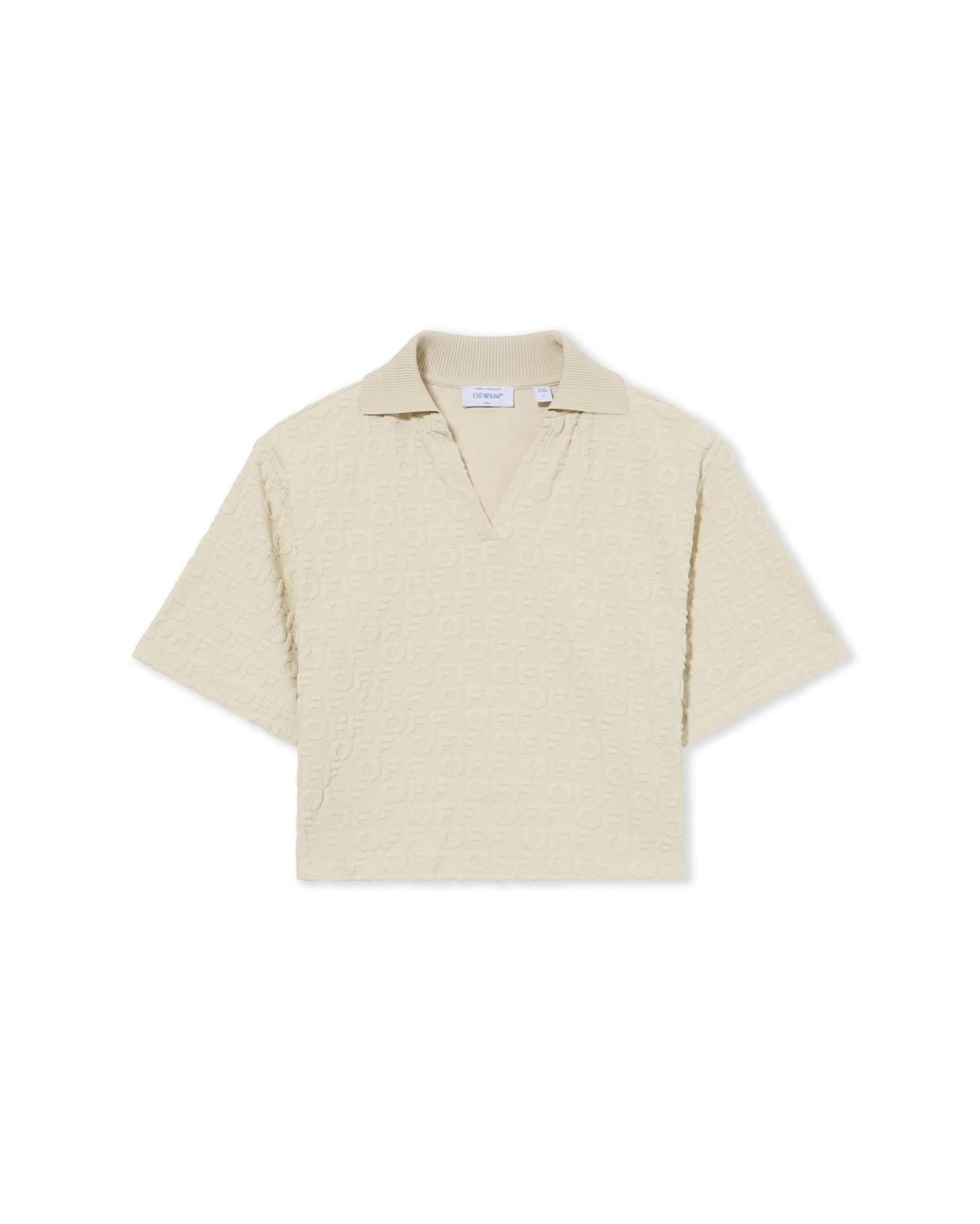 Off-White c/o Virgil Abloh Natural Terry Off Crop Polo