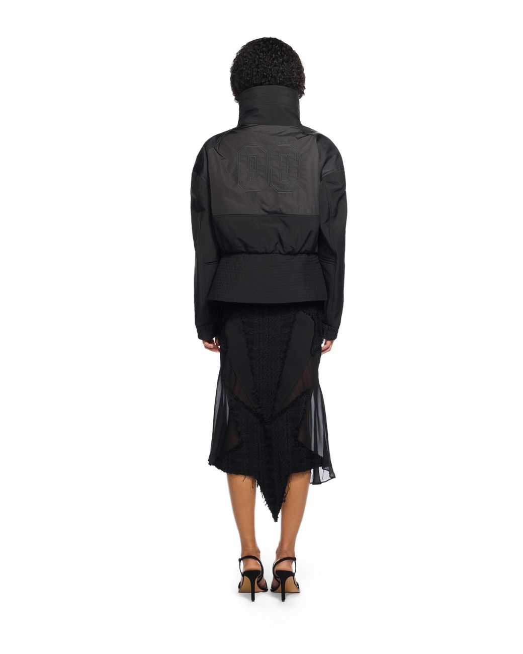 Off-White c/o Virgil Abloh Black Race Peplum Bomber Jacket