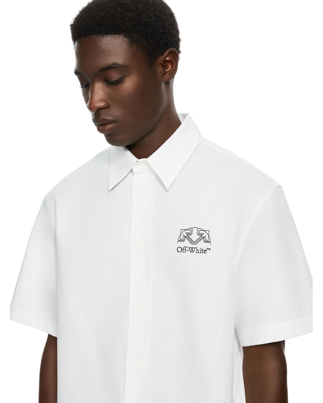 Off-White c/o Virgil Abloh White Off Line Half Arrow Poplin Slim Bowling Shirt for men