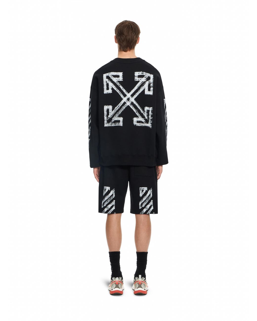 Off-White c/o Virgil Abloh Black Motion Arrow Skate Sweat Shorts for men