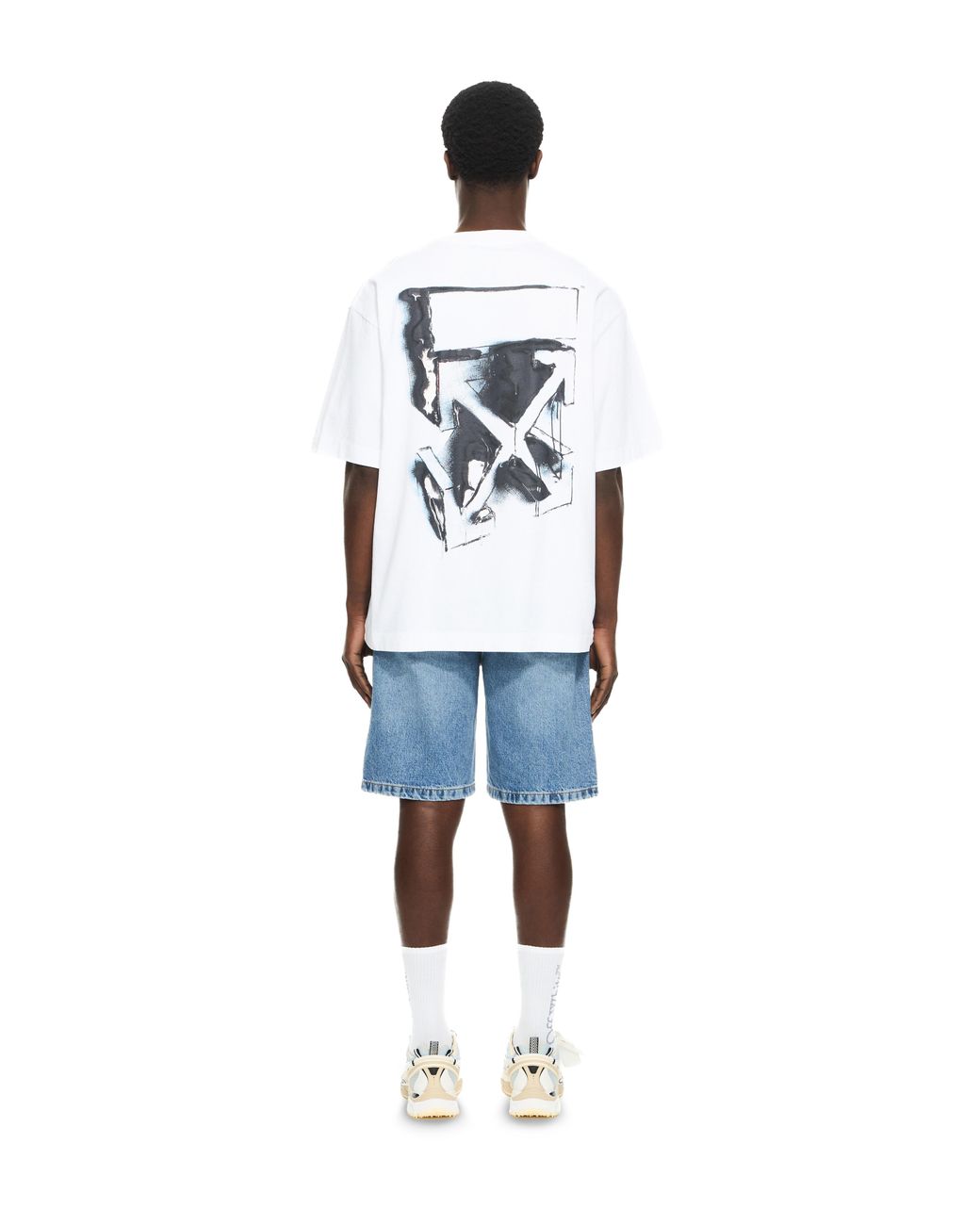Off-White c/o Virgil Abloh Blue Half Arrow Denim Shorts for men