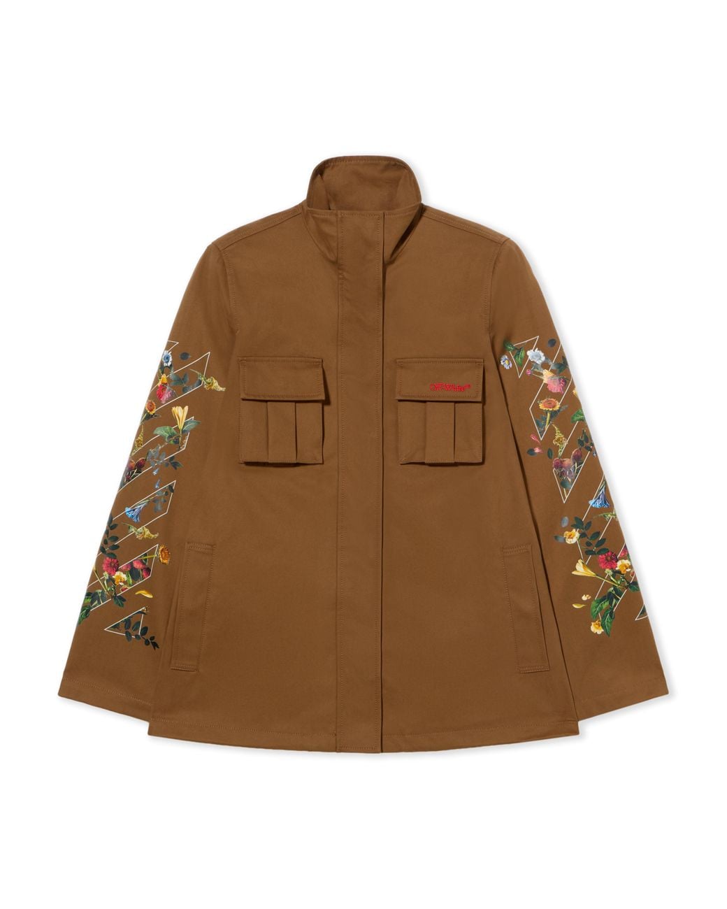 Off-White c/o Virgil Abloh Brown Arrow Flower Field Twill Jacket