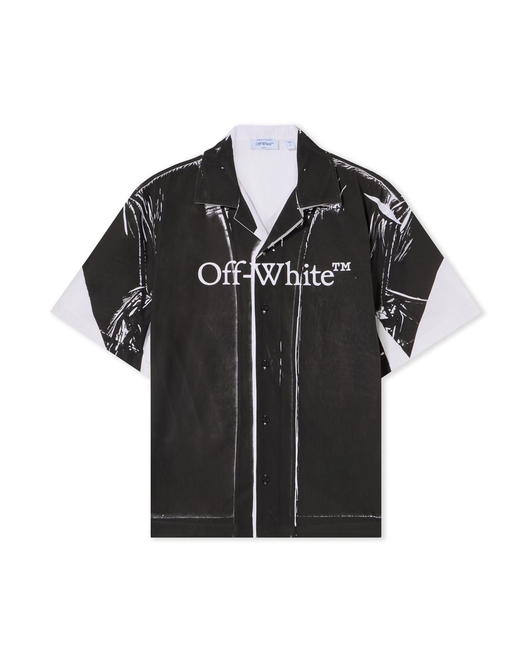 Off-White c/o Virgil Abloh Black Negative Big Bookish Bowling Shirt for men