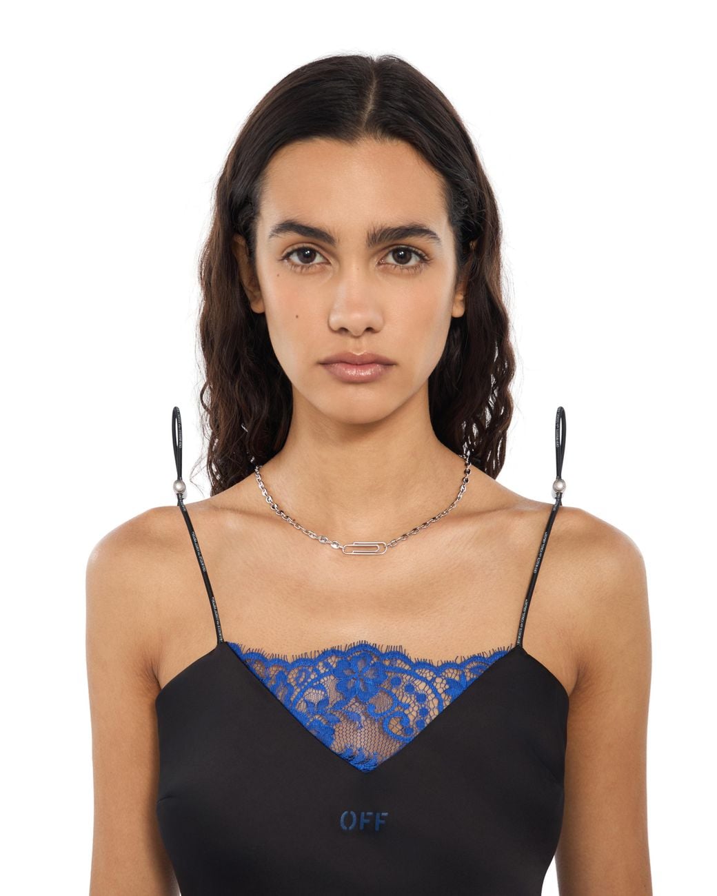 Off-White c/o Virgil Abloh Blue Paperclip Chain Necklace