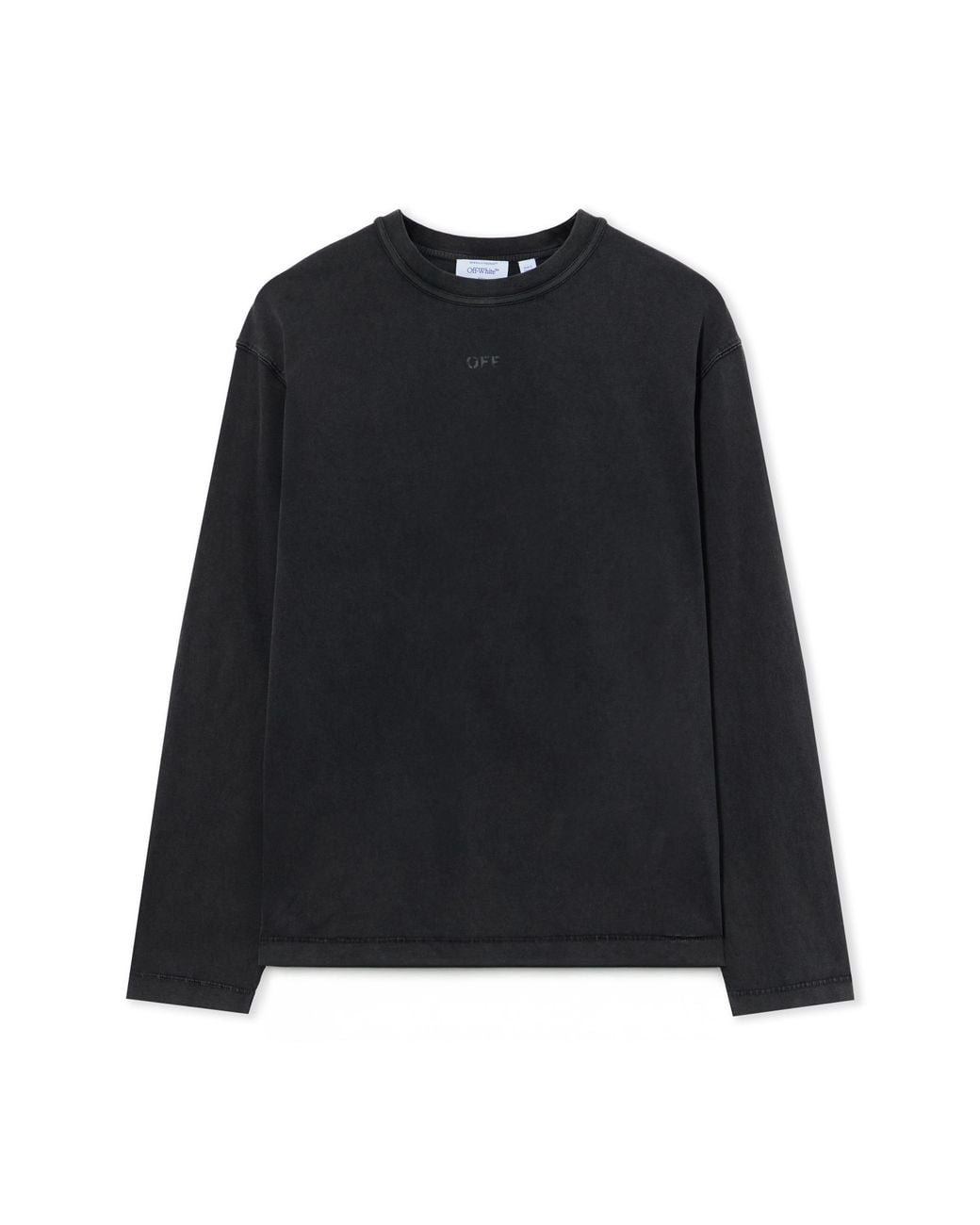 Off-White c/o Virgil Abloh Black Swimming Face Long Sleeve T-Shirt for men