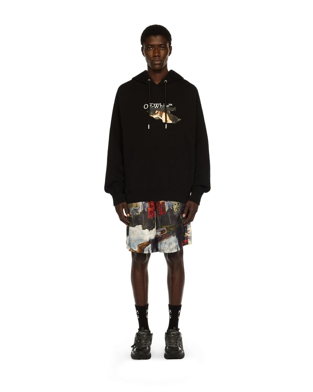 Off-White c/o Virgil Abloh Black Paint Arrow Skate Hoodie for men