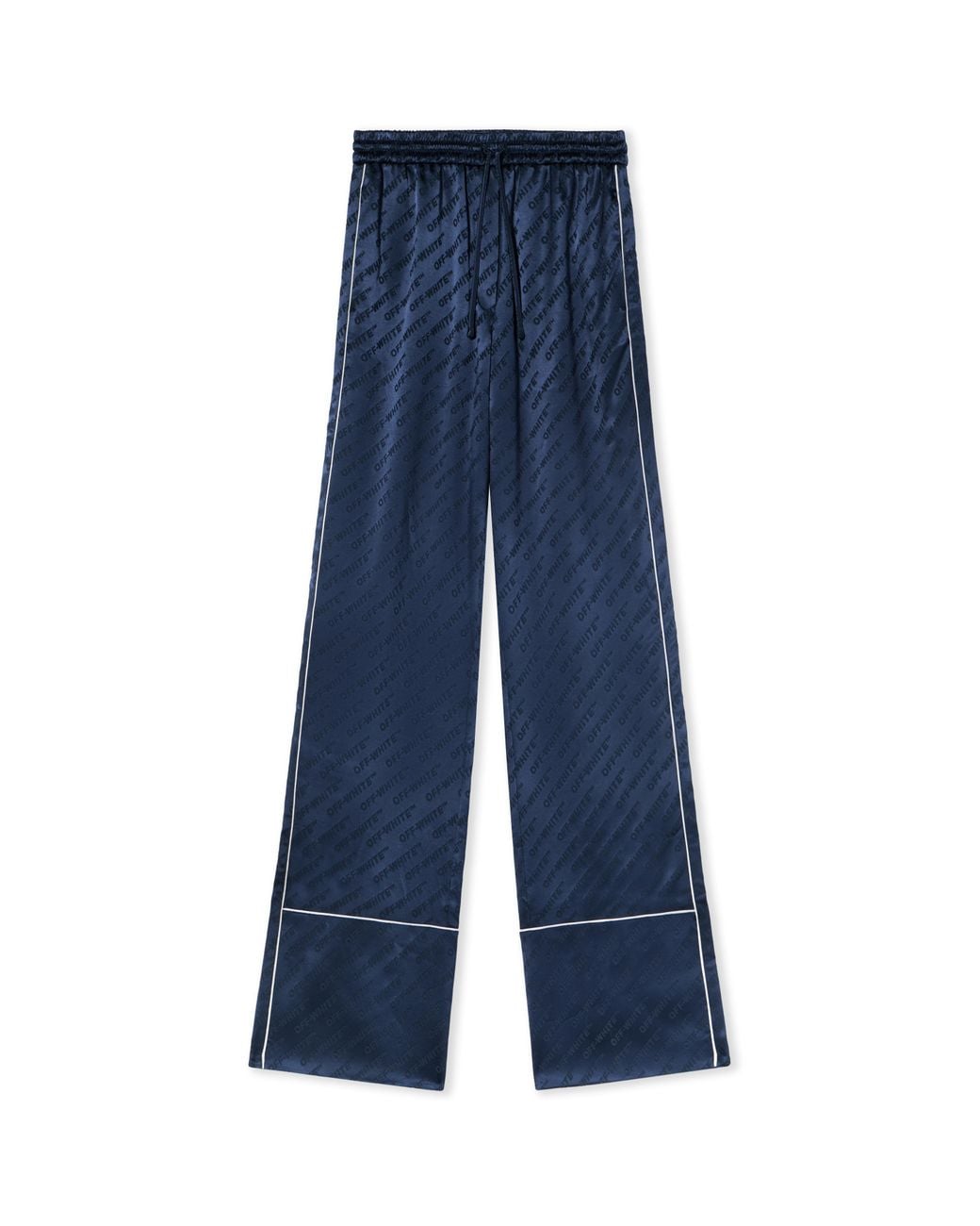 Off-White c/o Virgil Abloh Blue Jacquard Satin Pajama Pants