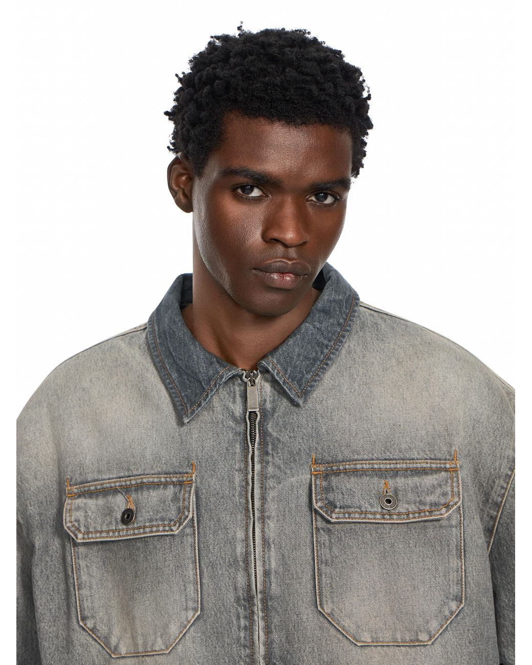 Off-White c/o Virgil Abloh Gray Bookish Workwear Denim Overshirt for men