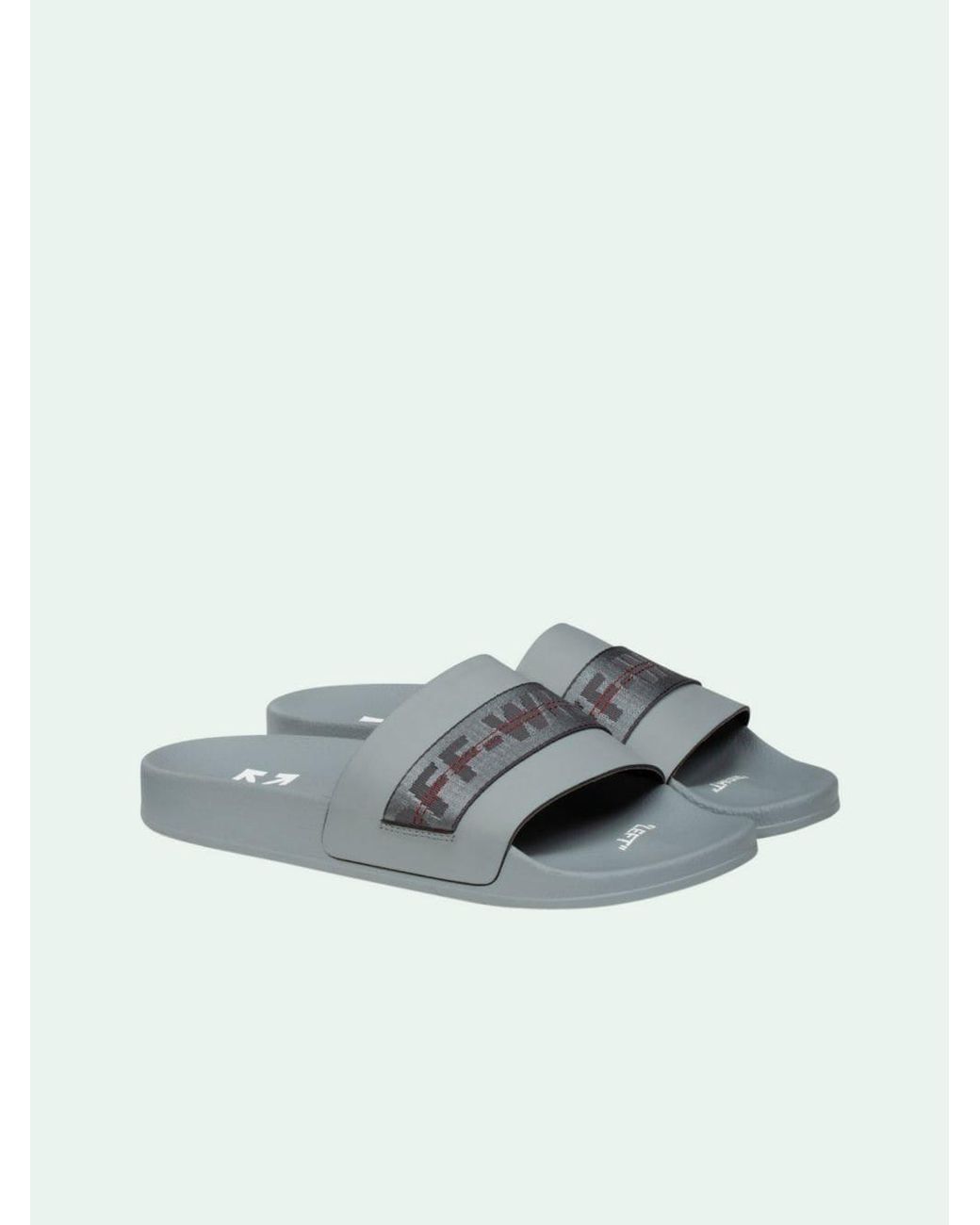 Off-White c/o Virgil Abloh Off Stamp Logo-appliquéd Rubber Sliders in Gray  for Men | Lyst