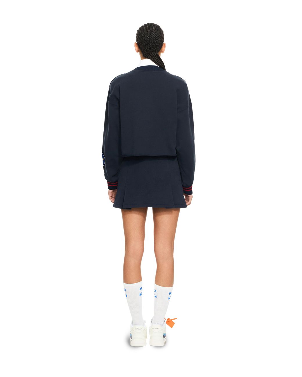 Off-White c/o Virgil Abloh Blue Royal Patch Crop Sweatshirt