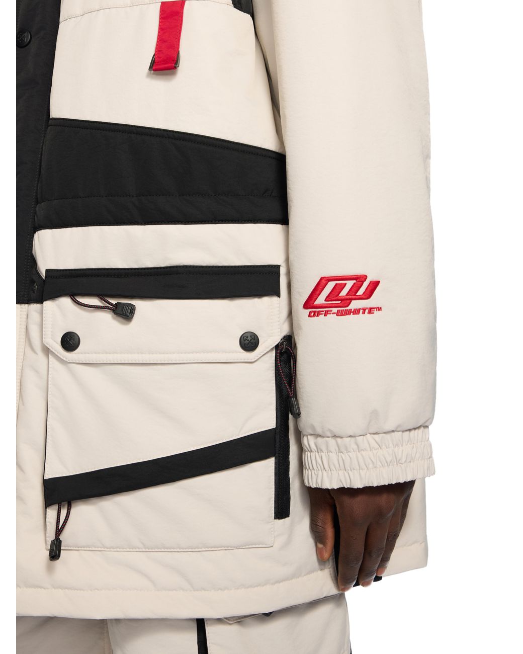 Off-White c/o Virgil Abloh White Sporty Color Block Parka for men