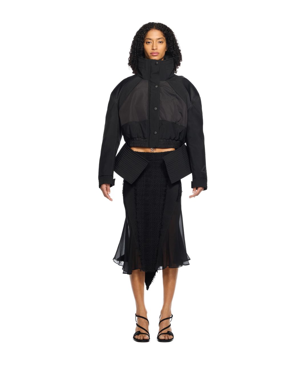 Off-White c/o Virgil Abloh Black Race Peplum Bomber Jacket
