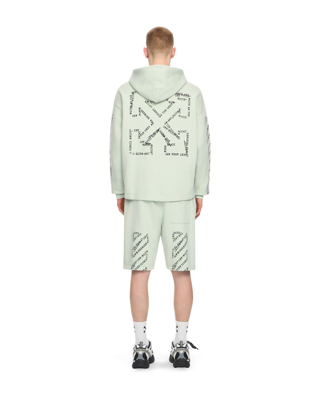 Off-White c/o Virgil Abloh White Type Arrow Diagonal Loose Hoodie for men