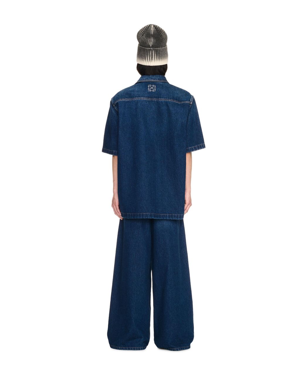 Off-White c/o Virgil Abloh Blue Script Den Bowling Shirt for men