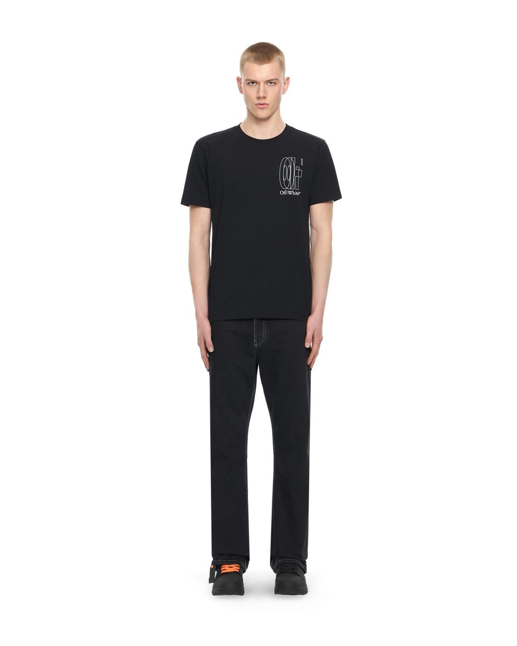 Off-White c/o Virgil Abloh Black Outline Double Arrow Slim T-Shirt for men