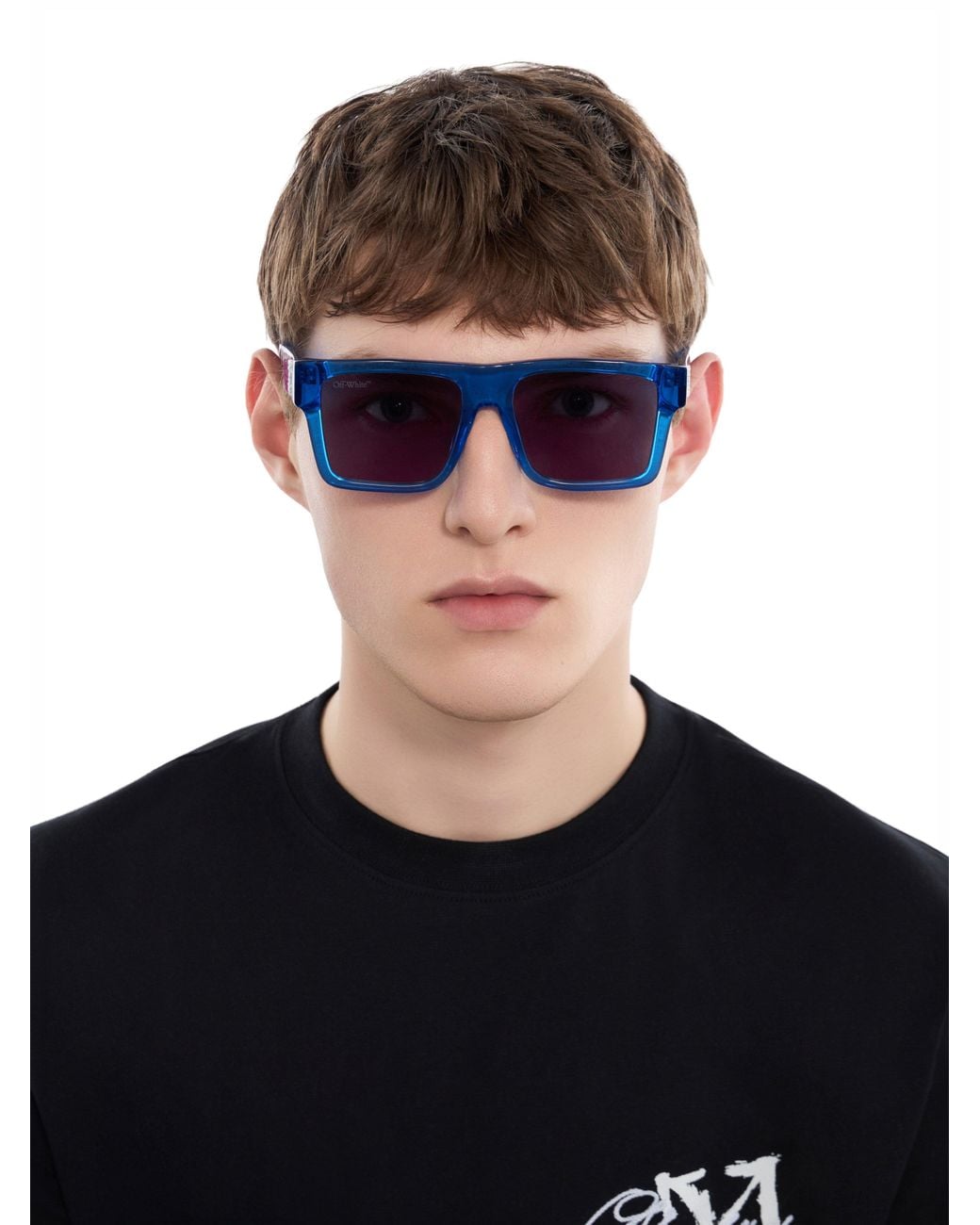 Off-White c/o Virgil Abloh Black Lawton Lens Sunglasses