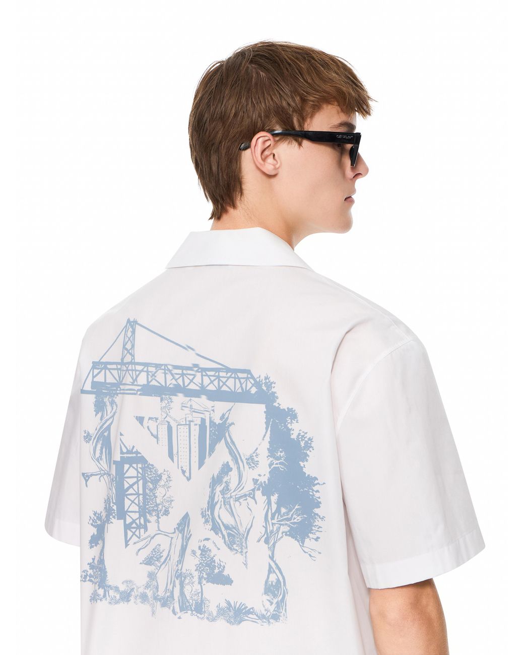 Off-White c/o Virgil Abloh White City Nature Poplin Bowling Shirt for men